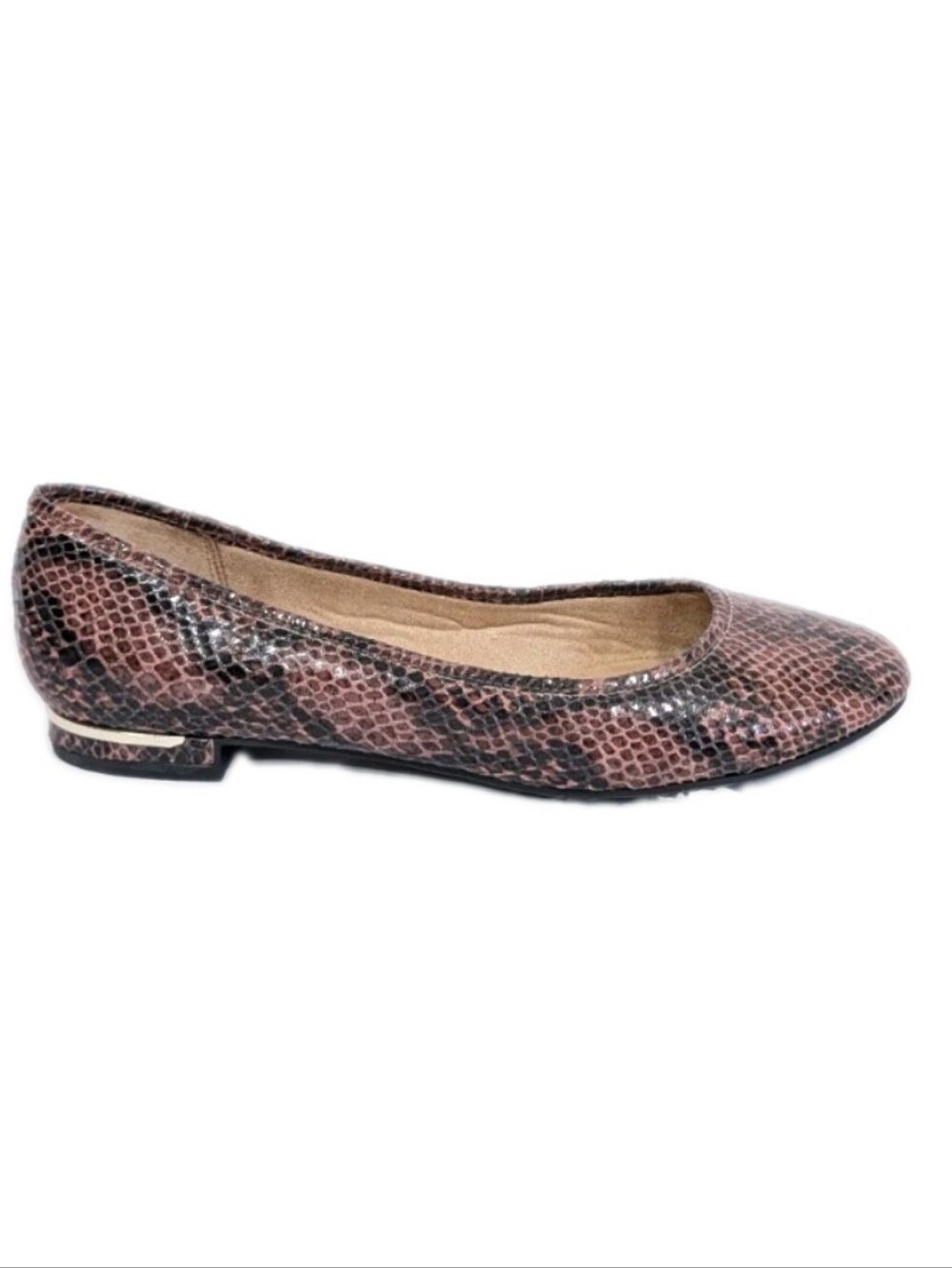 LifeStride Ballet Flats sz 10 NEW Women Slip on Shoes Faux Leather snakeskin